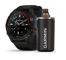 Смарт-годинник Garmin Descent Mk3i - 51 мм, титан Carbon Grey DLC з чорним силіконовим ремінцем + Descent T2
