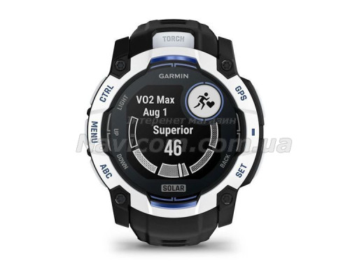 Смарт-годинник Garmin Instinct 3 (50 мм) Solar біло-чорний