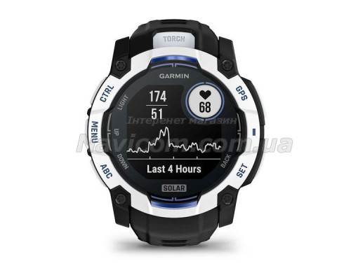 Смарт-годинник Garmin Instinct 3 (50 мм) Solar біло-чорний