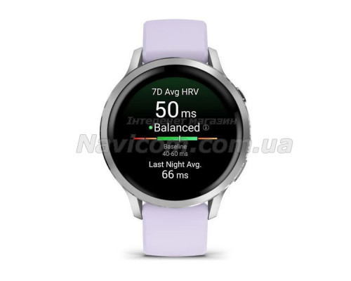 Смарт-годинник Garmin Venu 4 (41 мм) сріблястий з силіконовим ремінцем