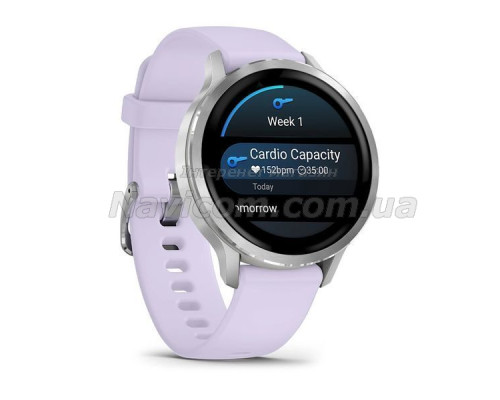 Смарт-годинник Garmin Venu 4 (41 мм) сріблястий з силіконовим ремінцем