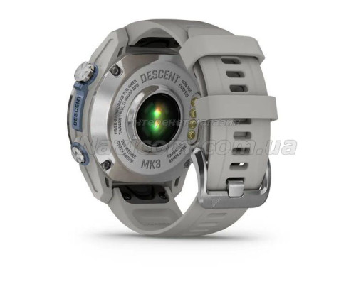 Смарт-годинник Garmin Descent Mk3 - 43 мм, нержавіюча сталь, силіконовий ремінець