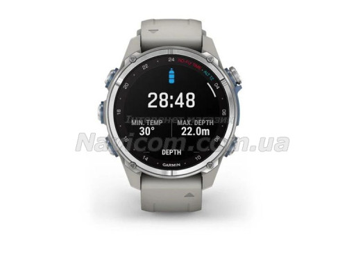 Смарт-годинник Garmin Descent Mk3 - 43 мм, нержавіюча сталь, силіконовий ремінець