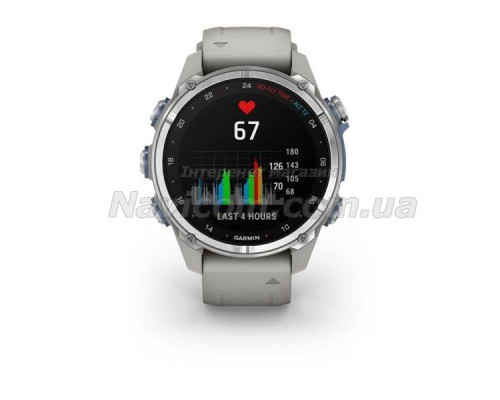 Смарт-годинник Garmin Descent Mk3 - 43 мм, нержавіюча сталь, силіконовий ремінець