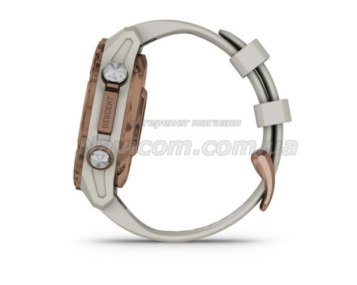 Смарт-годинник Garmin Descent Mk3i - 43 мм, бронзовий титан PVD, силіконовий сірий ремінець