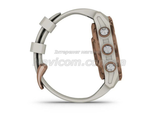 Смарт-годинник Garmin Descent Mk3i - 43 мм, бронзовий титан PVD, силіконовий сірий ремінець