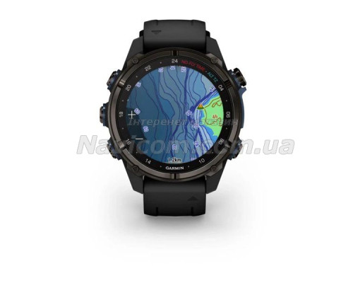 Смарт-часы Garmin Descent Mk3i - 43 мм, титан Carbon Grey DLC с черным силиконовым ремешком