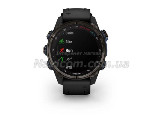 Смарт-часы Garmin Descent Mk3i - 43 мм, титан Carbon Grey DLC с черным силиконовым ремешком