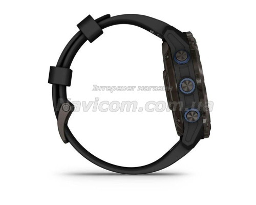 Смарт-годинник Garmin Descent Mk3i - 51 мм, титан Carbon Grey DLC з чорним силіконовим ремінцем + Descent T2