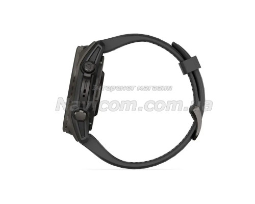 Смарт-часы Garmin Fenix 8 (43 мм), AMOLED Sapphire, титан с DLC-покрытием Carbon Gray и силиконовым ремешком