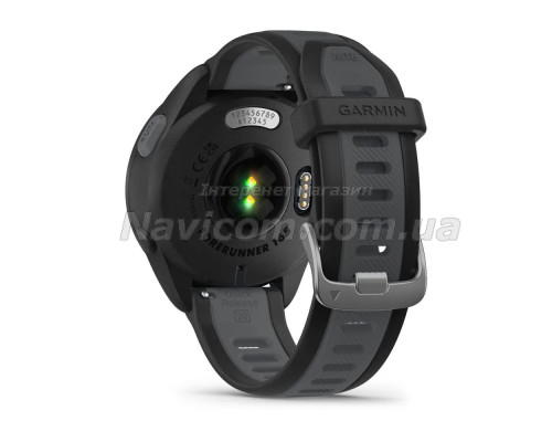 Смарт-годинник Garmin Forerunner 165, чорно-сірий силіконовий ремінець