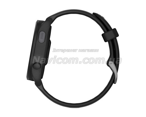 Смарт-годинник Garmin Forerunner 165 Music, чорний силіконовий ремінець