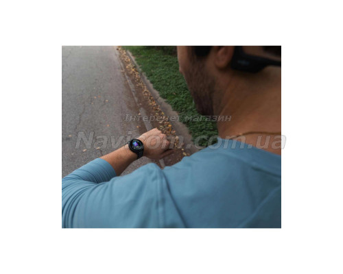 Смарт-годинник Garmin Forerunner 165 Music, чорний силіконовий ремінець