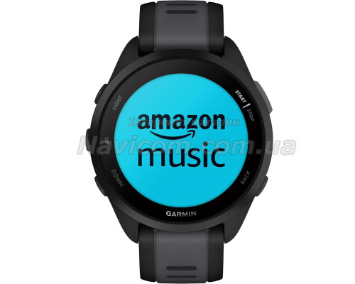 Смарт-годинник Garmin Forerunner 165 Music, чорний силіконовий ремінець