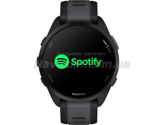 Смарт-годинник Garmin Forerunner 165 Music, чорний силіконовий ремінець