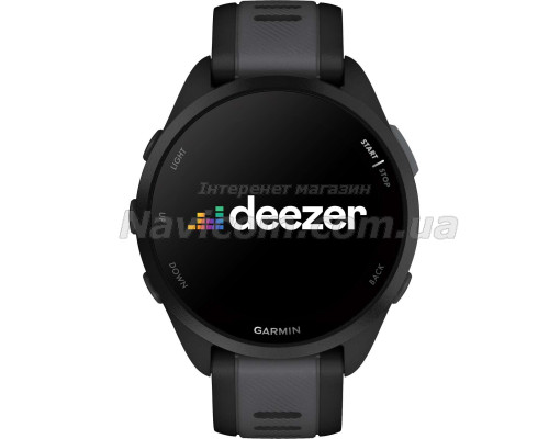 Смарт-годинник Garmin Forerunner 165 Music, чорний силіконовий ремінець