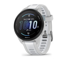 Смарт-годинник Garmin Forerunner 165 Music, силіконовий ремінець кольору туманно-сірий/білий камінь