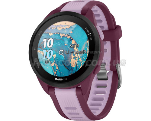 Смарт-часы Garmin Forerunner 165 Music, силиконовый ремешок сиреневый