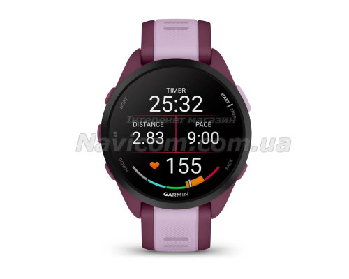 Смарт-часы Garmin Forerunner 165 Music, силиконовый ремешок сиреневый