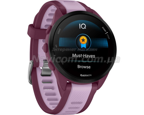 Смарт-часы Garmin Forerunner 165 Music, силиконовый ремешок сиреневый