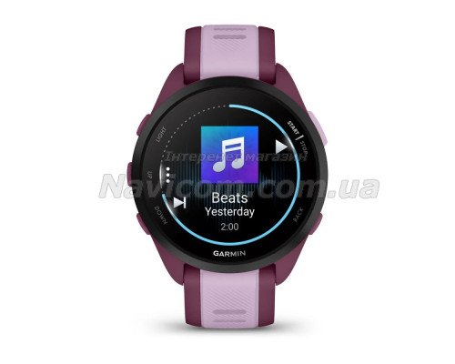 Смарт-часы Garmin Forerunner 165 Music, силиконовый ремешок сиреневый