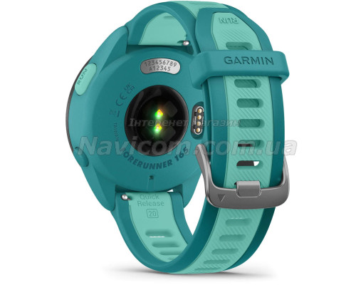 Смарт-часы Garmin Forerunner 165 Music, силиконовый ремешок цвета бирюзовый