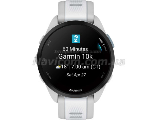 Смарт-годинник Garmin Forerunner 165, туманно-сірий силіконовий ремінець