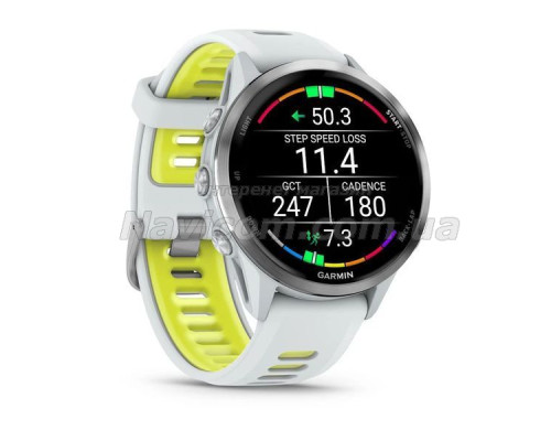 Смарт-годинник Garmin Forerunner 970 білий  з титановим безелем