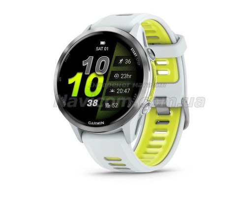 Смарт-годинник Garmin Forerunner 970 білий  з титановим безелем
