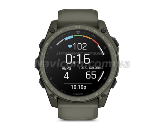 Смарт-годинник Garmin Tactix 8 (51 мм) AMOLED з покриттям Cerakote кольору хакі
