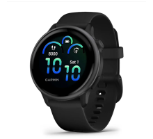 Смарт-годинник Garmin Vivoactive 6 сланцевого кольору з чорним ремінцем