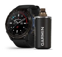 Смарт-часы Garmin Descent Mk3i - 51 мм, титан Carbon Grey DLC с черным силиконовым ремешком + трансивер Descent T2
