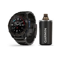 Смарт-часы Garmin Descent Mk3i - 43 мм, титан Carbon Grey DLC с черным силиконовым ремешком + Descent T2