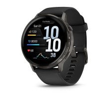 Смарт-годинник Garmin Venu 4 (45 мм) сланцевий з силіконовим ремінцем