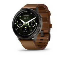 Смарт-годинник Garmin Venu 4 (45 мм) сланцевий з силіконовим та  шкіряним ремінцем