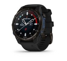 Смарт-годинник Garmin Descent Mk3i - 43 мм, титан Carbon Grey DLC з чорним силіконовим ремінцем