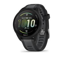 Смарт-годинник Garmin Forerunner 165, чорно-сірий силіконовий ремінець