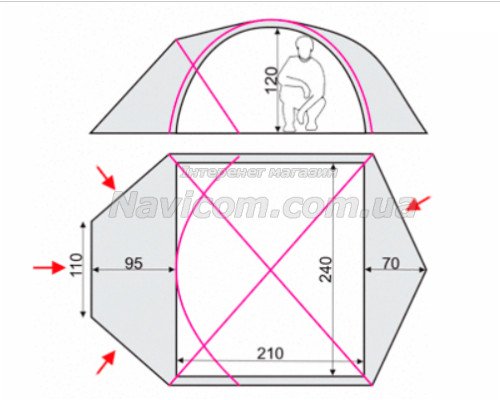 Намет Terra Incognita Baltora 4 Alu вишнева