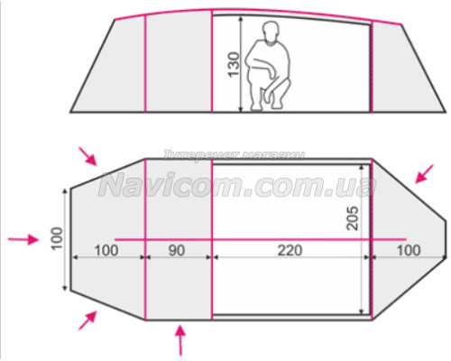 Намет Terra Incognita Bravo 4 Alu вишнева