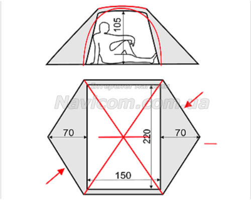 Намет Terra Incognita Stream 2 помаранчева