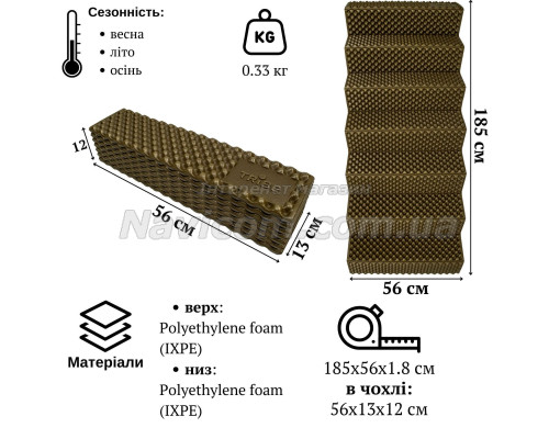 Коврик складной (гармошка) Tribe Camper T-BC-0002 Brown