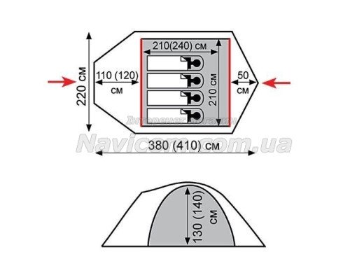 Намет Tramp Mountain 4 (V2) Зелений UTRT-024-green