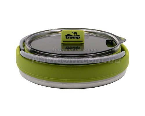 Чайник Tramp силіконовий з металевим дном 1л олива TRC-125