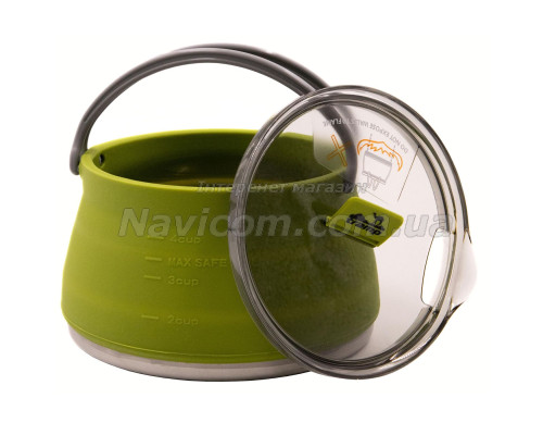 Чайник Tramp силіконовий з металевим дном 1л олива TRC-125