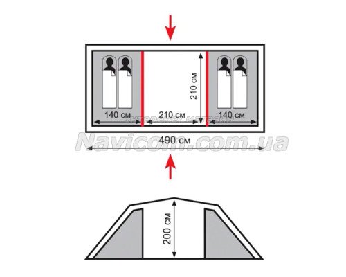 Намет Totem Hurone 4 (v2) зелений UTTT-025