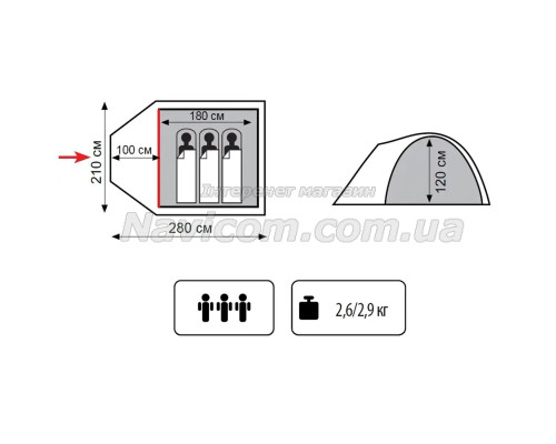 Намет Totem Indi 3 (v2) зелений UTTT-018