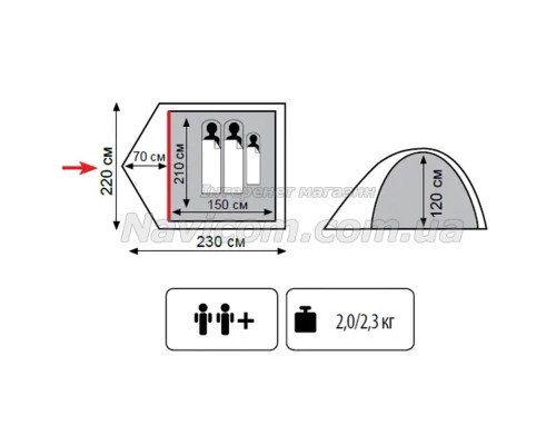 Намет Totem Tepee 2 (v2) зелений UTTT-020