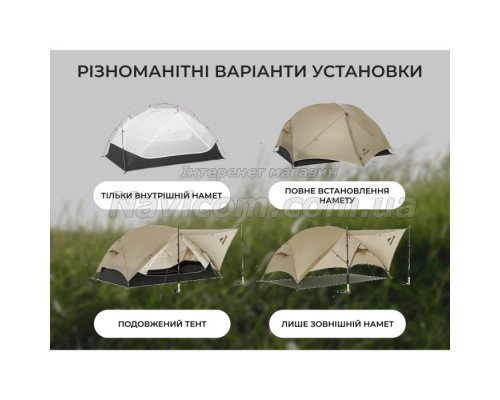 Палатка Naturehike Mongar UL2 CNK2550WS016, Grey (6927595770504)