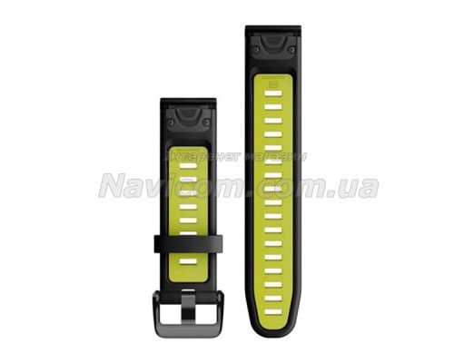 Ремінець для годинника Garmin QuickFit 20 силіконовий чорний/електрік лайм