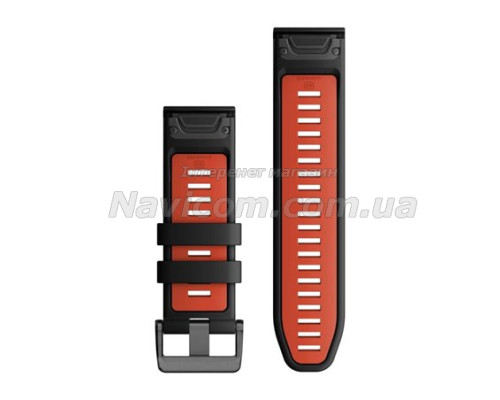 Ремінець Garmin QuickFit 26mm Silicone Band Black/Red